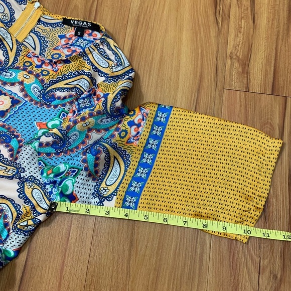 Vegas Collection Boho Paisley Print Satin Dress - Picture 11 of 11